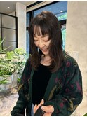 ニュアンスパーマ/ロングパーマ/眉上バング