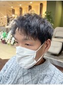 短め波打ちツイストスパイラルメンズショート