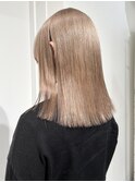 黒髪小顔クラゲヘアーオリーブグレーココアベージュボブ