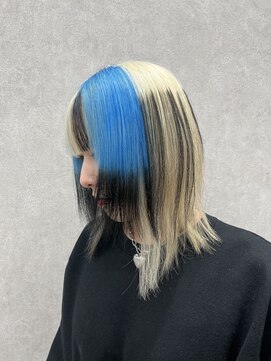 ヘアサロン ドット トウキョウ カラー 町田店(hair salon dot. tokyo color) ホワイトブロンド/外ハネボブ/ブルーブラック/ワイドバング/町田