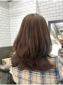【広島韓国ヘア】ミディアムレイヤー×明るめアッシュブラウン