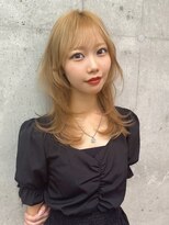 モク 立川(moc)&nbsp;韓国風レイヤーカットブリーチダブルカラー前髪