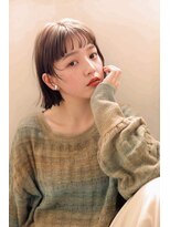 ヘアリゾート粋 ドゥオ 新宿南口店(dua)&nbsp;ボブ/シースルーバング/切りっぱなしボブ/外ハネボブ/グレージュ