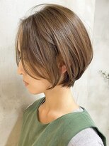 エリマ 横浜西口(elima)&nbsp;横浜白髪染めショートボブミルクティーベージュヘーゼルベージュ