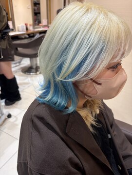 アース オーセンティック 長崎浜町店(EARTH Authentic) 水色インナーカラー