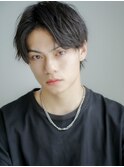 メンズカット/リバースセンターパート/ニュアンスパーマ/men's