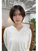 抜け感シースルーバング/大人可愛いショート/ナチュラルショート