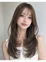 オンク 新宿(onk)&nbsp;黒髪/グレーベージュ/レイヤーロング/前髪パーマ[新宿駅]