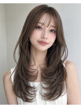 オンク 新宿(onk) 黒髪/グレーベージュ/レイヤーロング/前髪パーマ[新宿駅]