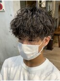 メンズパーマ波巻きスパイラルパーマツイストパーママッシュ韓国