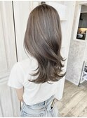 福山Caaryシースルーハイライトショコラベージュゆる巻ロング