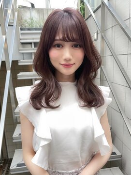 セレナ ヘアアンドネイル(CELENA hair&nail) 大人可愛いくびれレイヤーミディアムラベンダーグレージュ