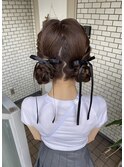 ツインアレンジ　ツインお団子　イベントヘア　ライブヘア