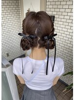 ツインアレンジ　ツインお団子　イベントヘア　ライブヘア