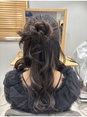 ゆるふわカチモリハーフアップ