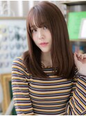 シースルーバング外国人風ピンクブラウンh4川口20代30代40代