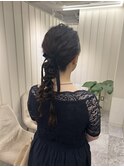 結婚式お呼ばれ♪ツイン編み下ろしヘアアレンジ