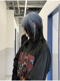 ペールブルー×ブラック　ルーツカラー