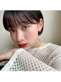 透明感暗髪×束感ショート×シースルーバング×フレンチガーリー