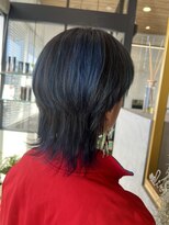 アース 綱島店(HAIR&MAKE EARTH)&nbsp;ブルーマッシュウルフ
