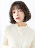 大人かわいいシースルーバングゆるふわミディb小山20代30代40代