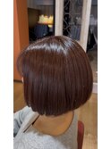【髪質改善】ボルドー系メテオカラー×前下がりボブ