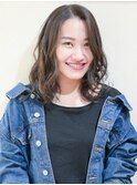 カジュアルミディ × ゆるウェーブ