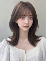 ユーフォリア 渋谷グランデ(Euphoria SHIBUYA GRANDE)&nbsp;レイヤーカット　顔まわりカット　外ハネ　韓国くびれヘア