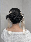 ヘアセット/タイトヘア/韓国ヘア/リボンヘア