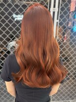 アイリス 天文館店(AIRIS)&nbsp;オレンジブラウン 暖色カラー ブリーチカラー ハイトーン 20代
