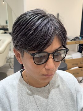 バース 梅田中崎町店(BIRTH) 50代40代白髪ぼかしシルバーメッシュバレイヤージュ