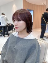 オン キャナルシティ博多前店(on)&nbsp;【哉汰】ボルドーカラー/レイヤーボブ/前髪カット20代