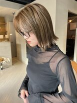 ヘアー アイス ルーチェ(HAIR ICI LUCE)&nbsp;ブリーチなしカラー ヘーゼルベージュ ボブ ミニボブ/林