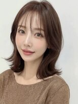 モッズヘア 越谷(mod's hair)&nbsp;ダークブラウンくびれミディアム小顔外ハネロブA9越谷30代40代