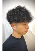 縦落ちツイストパーマ