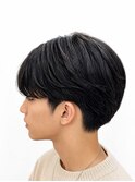 韓国風コンマバング×センターパート×ニュアンスパーマ