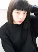 【SUN】厚めバング個性的☆モード黒髪ワンレンボブ