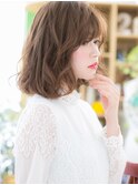 ■斜めバングくせ毛風カール大人ボブ104-19★戸頭20代30代40代