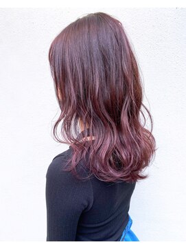 モルニ(MORNI) ラベンダーカラー_マロンベージュ Aラインボブ かきあげ