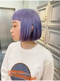 20代30代40代/ラベンダーグレージュ×オン眉ミニボブ