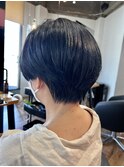 #ネイビー×ハンサムショート