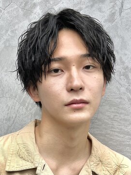 フィフス 渋谷(fifth) ゆるめ波巻きスパイラルパーマ束感マッシュヘア