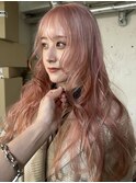 【木原】ペールピンクホワイトピンクブロンドブリーチカラー