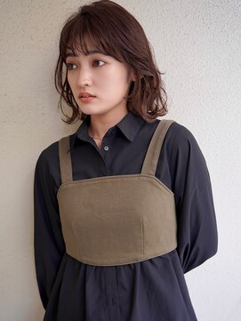 ブゾン(buZon) 【buZon ブゾン】ウェーブボブ☆ダークアッシュレイヤーカット