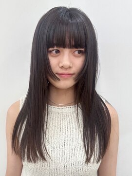ガーデンヨコハマ(GARDEN YOKOHAMA) 姫カットロングストレートワイドバング黒髪縮毛矯正イメチェン