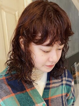 ボコカ(bococa) 【macana指名】オレンジブラウン　パーマ　レイヤー　ボブ