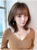 ★くびれヘアデジタルパーマチェリーブラウン