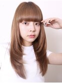 似合わせカット小顔前髪ハイトーンレイヤーストレートロング1206