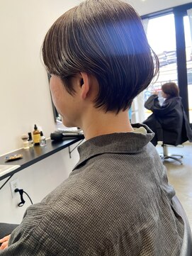 パープル(PURPLE) マッシュショート/ショートヘア/白髪ぼかし/イルミナカラー