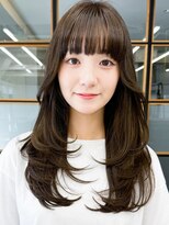 ソア 渋谷(soar)&nbsp;韓国風レイヤー大人可愛いロングシースルーバング20代30代40代